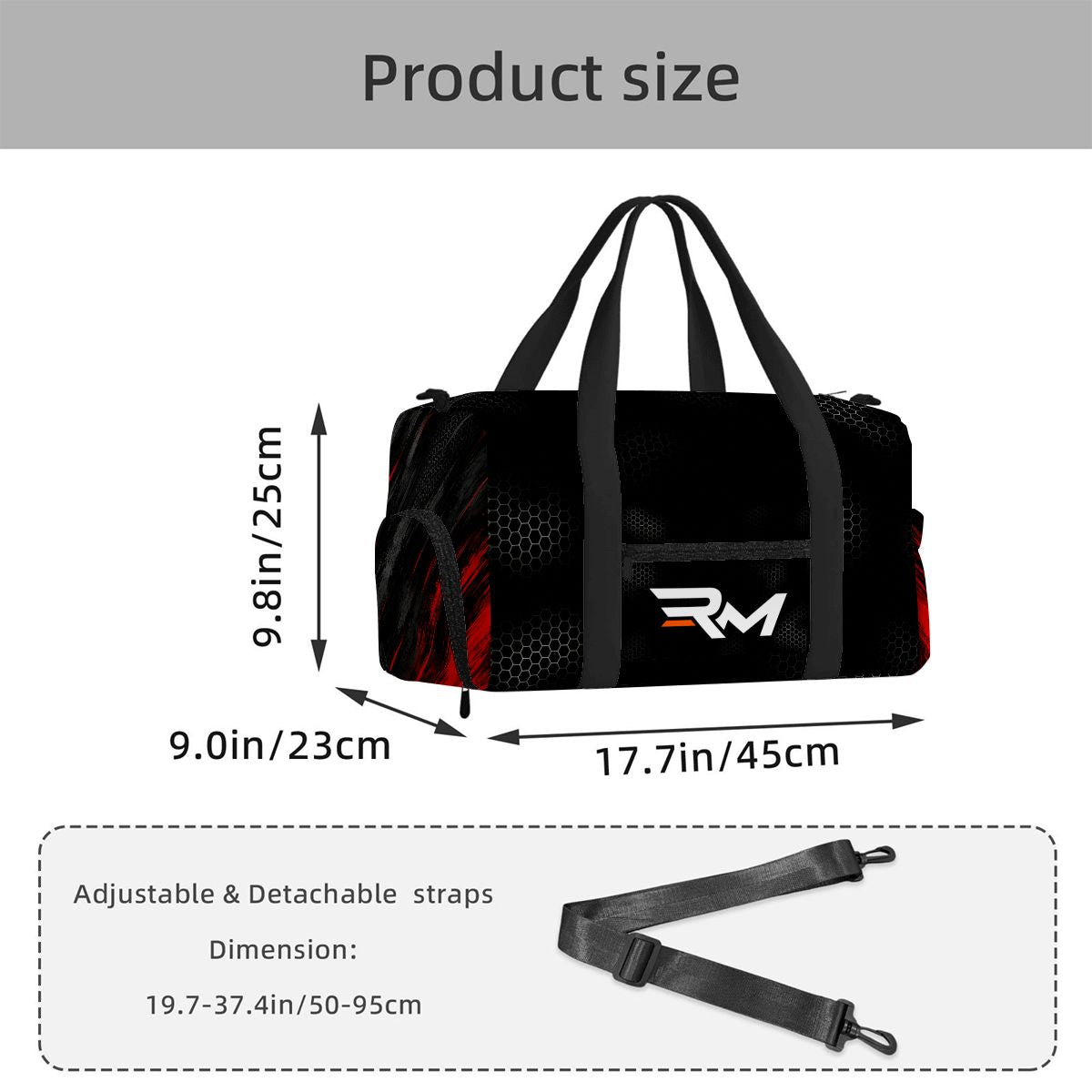 RM Ride Mood Performance Gym Bag – Black