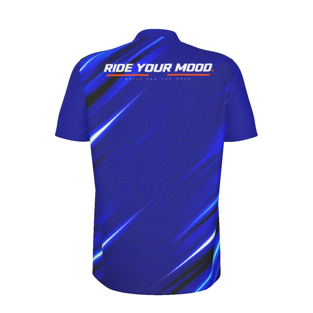 RM RIGHT HARD ZIP – Men's Performance Cycling T-Shirt | Atomic Blue