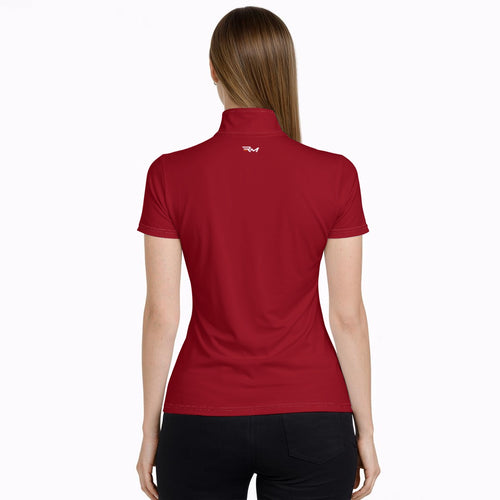 All Over Print Women's Short Sleeve Stand Collar T-Shirt