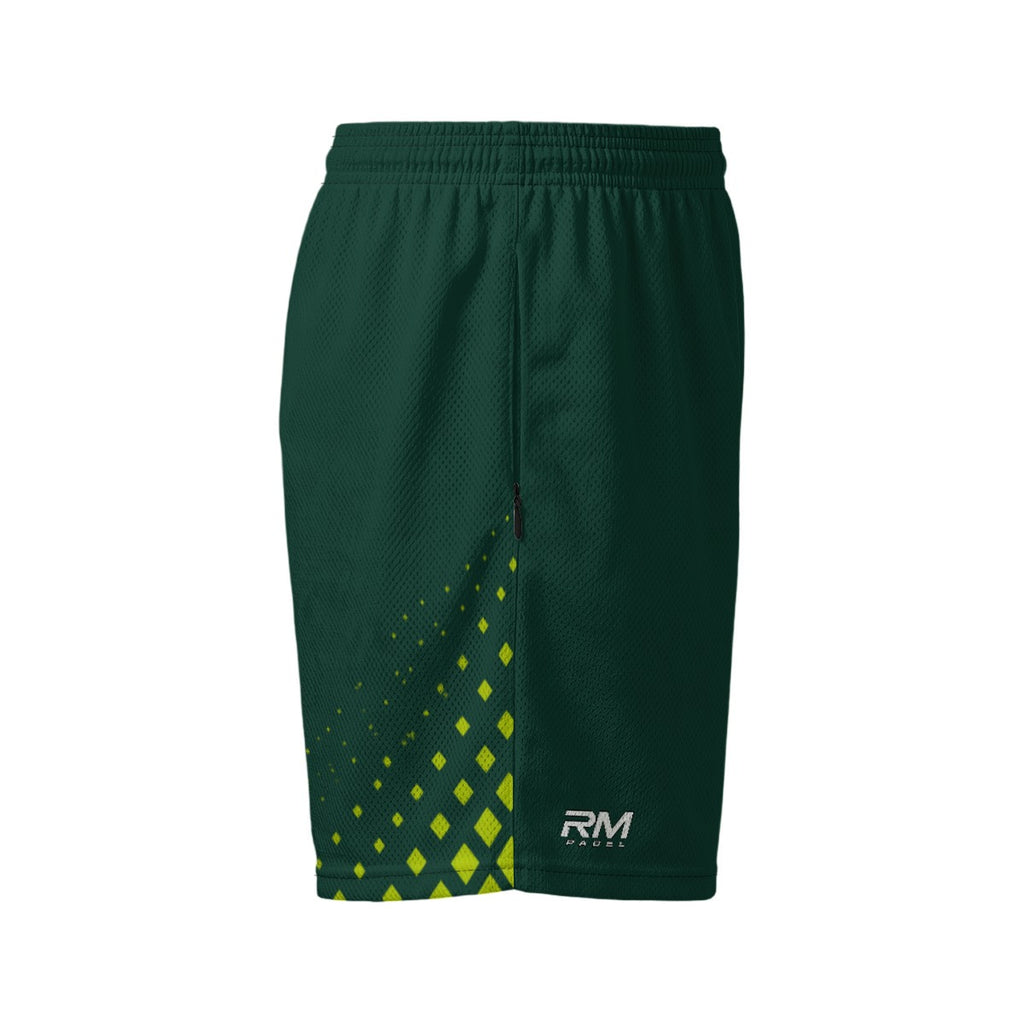 RM PADEL – Pixel Flow Dark Green / Lime | Performance Shorts