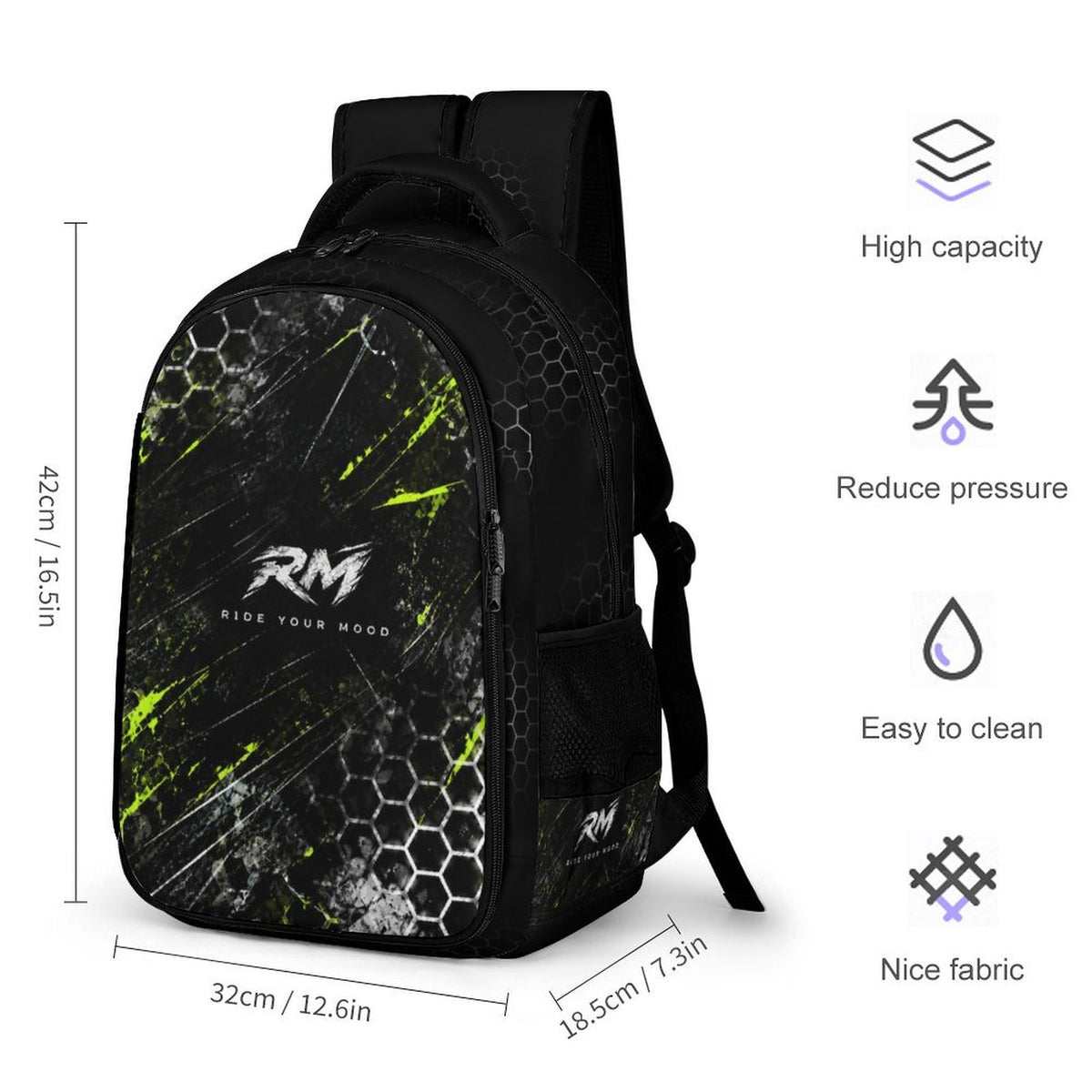 RM PADEL - Performance Backpack / Black & Lime