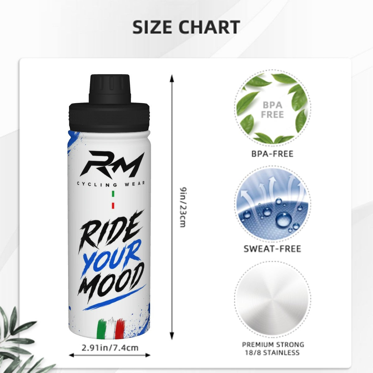 RM Atomic Blue – Borraccia Sportiva Termica 18oz